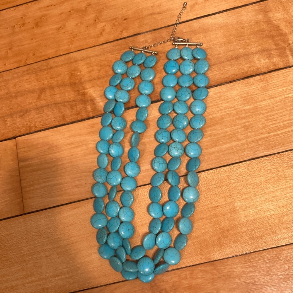 Blue stone multi layer necklace